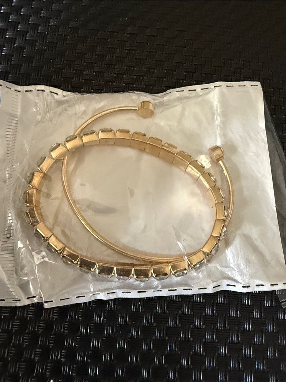 Gold Toned Open Cuff Bracelet Set - Women's Jewelry